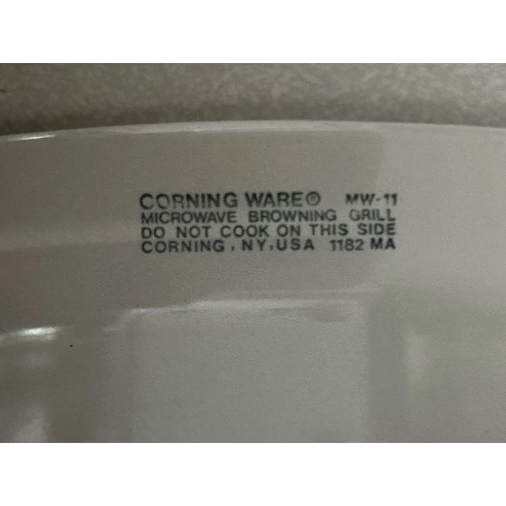 Corning Ware Microwave Browning Grill Rectangle Serving Plate MW-11  White USA